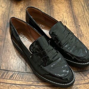 Franco Sarto Shiny Black Patent Loafers